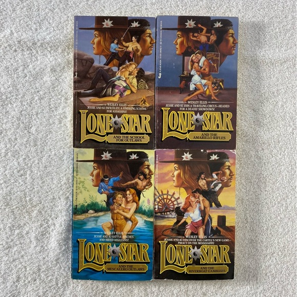 Vintage Lone Star Action Western Romance Novel x4 - Picture 1 of 15